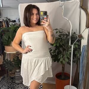 Free People free-est Robyn Convertible Mini Dress White Size Large